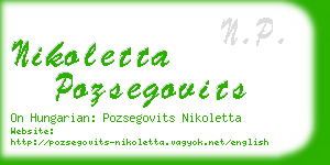 nikoletta pozsegovits business card